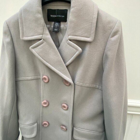 Victoria's Secret Wool Pea coat Size Large Gray Moda International - Picture 5 of 8
